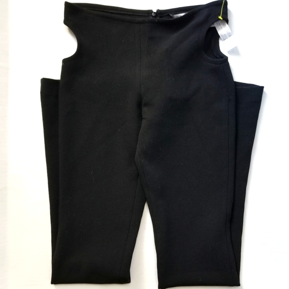 Zara Black Open Hip Detail Flaired Bootcut Pants - Small - Picture 1 of 6